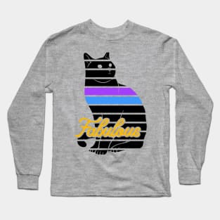 Abstract Black Cat Long Sleeve T-Shirt